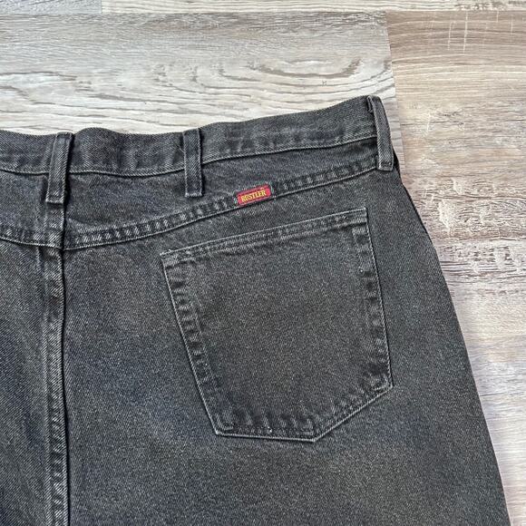 Vintage 90s Rustler Black Jeans Size 42x30 Straight Leg 100% Cotton Made Mexico - Picture 4 of 8